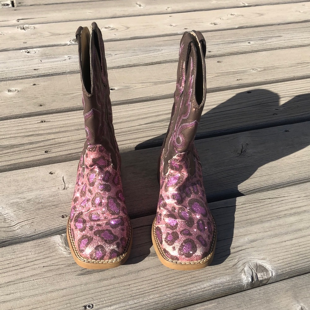 Roper, western cowboy boots kids size 12 girls, pink glitter